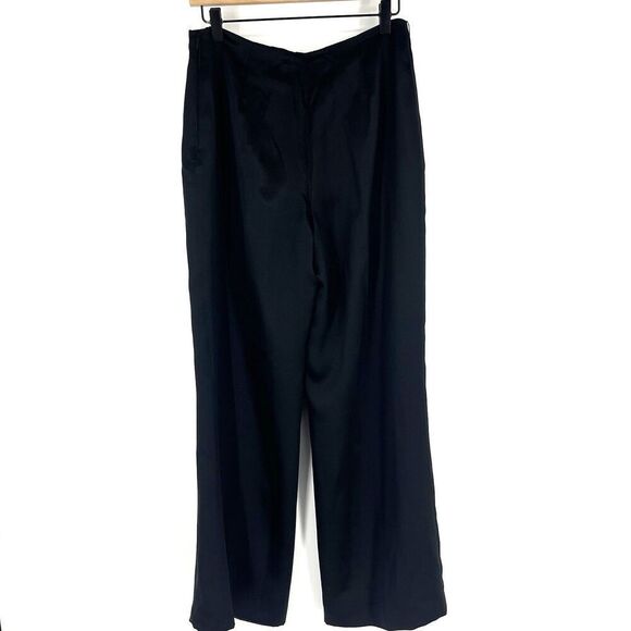 Ralph Lauren Pants Size 6 Womens Black Silk Trousers Wide Leg Quiet Luxury Luxe - Picture 4 of 7